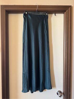 Favorite Daughter Teal Satin Maxi Skirt